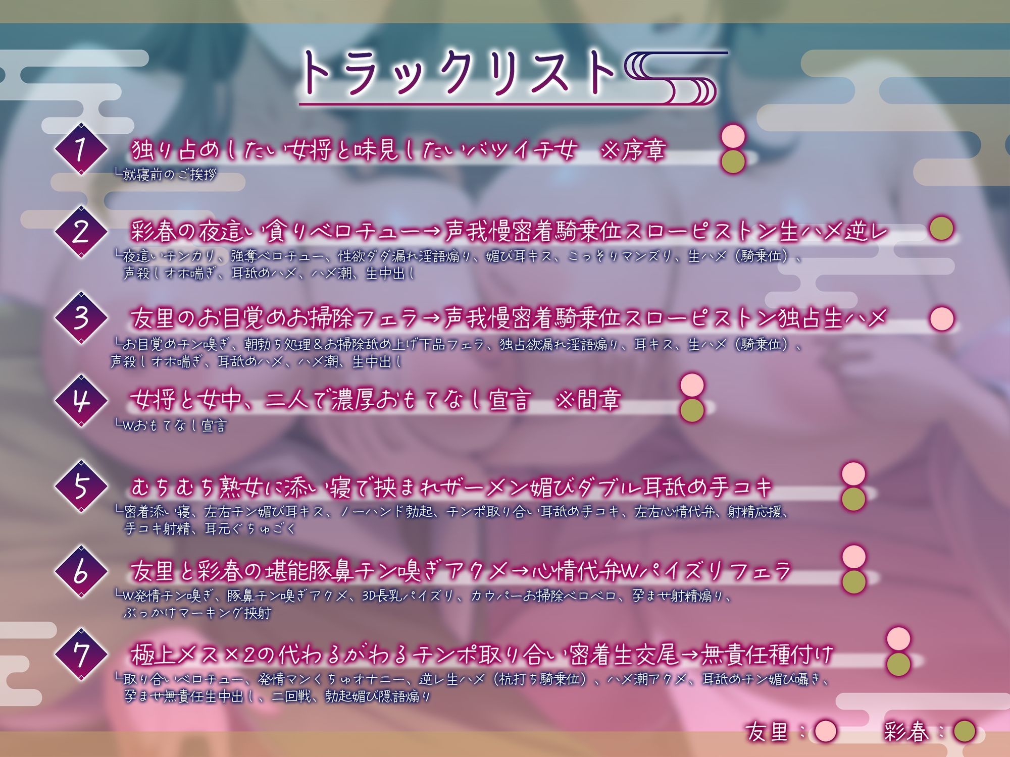 【無声＆轟音オホ/マンガ版同時発売】ドスケベ女将＆女中のおもてなし〜性欲ダダ漏れ熟れむちエロメス×2のチンポ取り合いド下品ご奉仕〜【KU100】 サンプル6ページ目