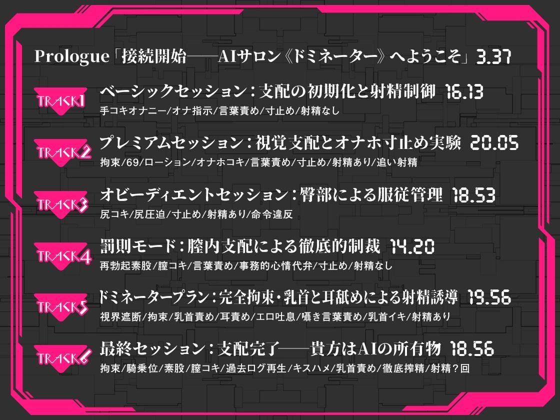 【事務的オナサポ】AI射精管理サロン【ドミネーター】 〜あなたの快感は、すべてプログラム通りに支配されます〜 サンプル3ページ目