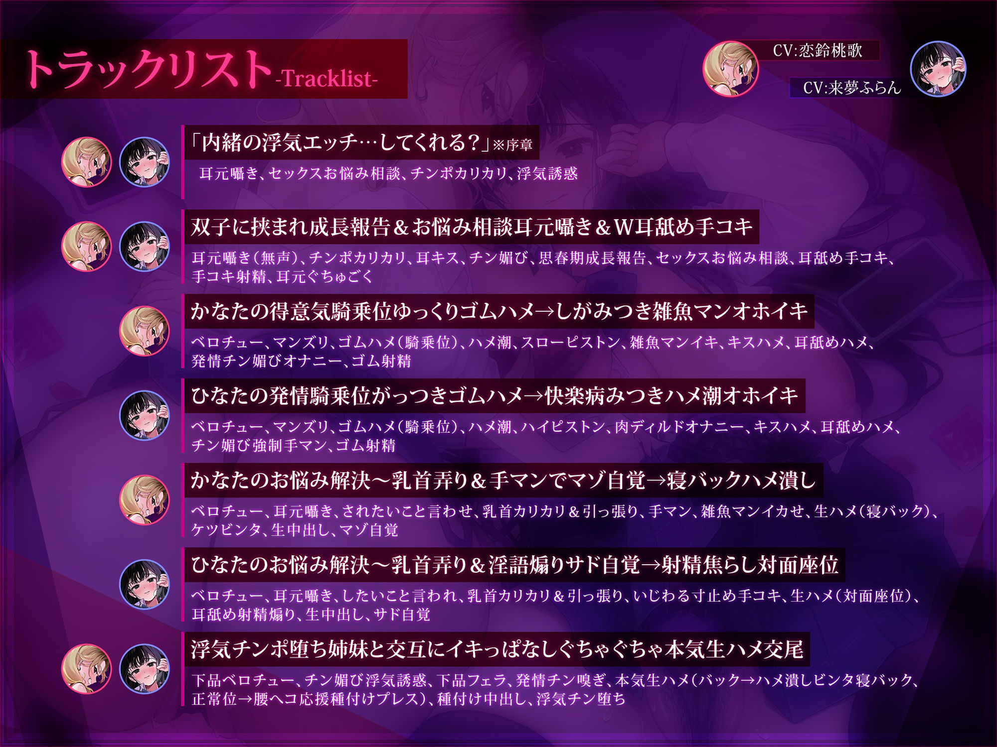 【浮気チン堕ち/ドスケベ差分イラスト付き】むちエロ年下双子姉妹が浮気交尾にハマって堕ちる〜陽キャ＆陰キャ幼馴染と本性わからせド下品生ハメ〜【KU100】 サンプル6ページ目