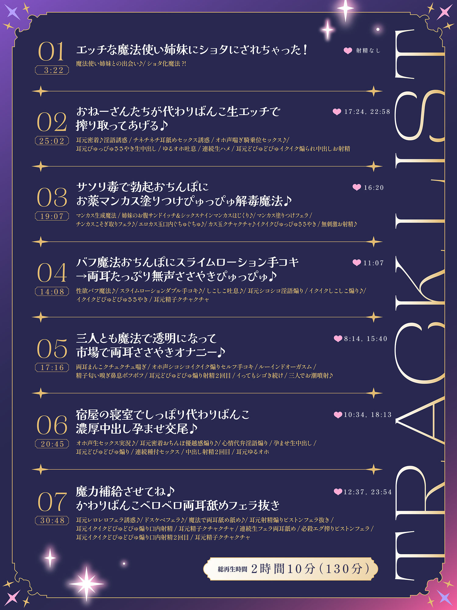 【全トラックヒロイン二人♪】あなたを魔法で童貞ショタにしておちんぽヌキヌキしてくる淫乱魔法使い姉妹【高速無声ささやき/オホ声】 サンプル8ページ目