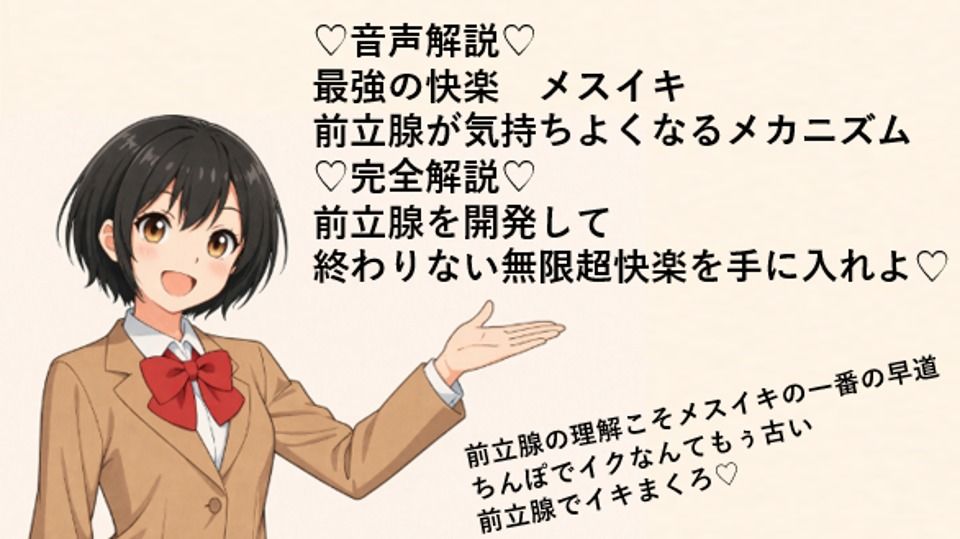 音声解説   最強の快楽  メスイキ 前立腺が気持ちよくなるメカニズム  完全解説  前立腺を開発して 終わりない無限超快楽を手に入れよ サンプル1ページ目