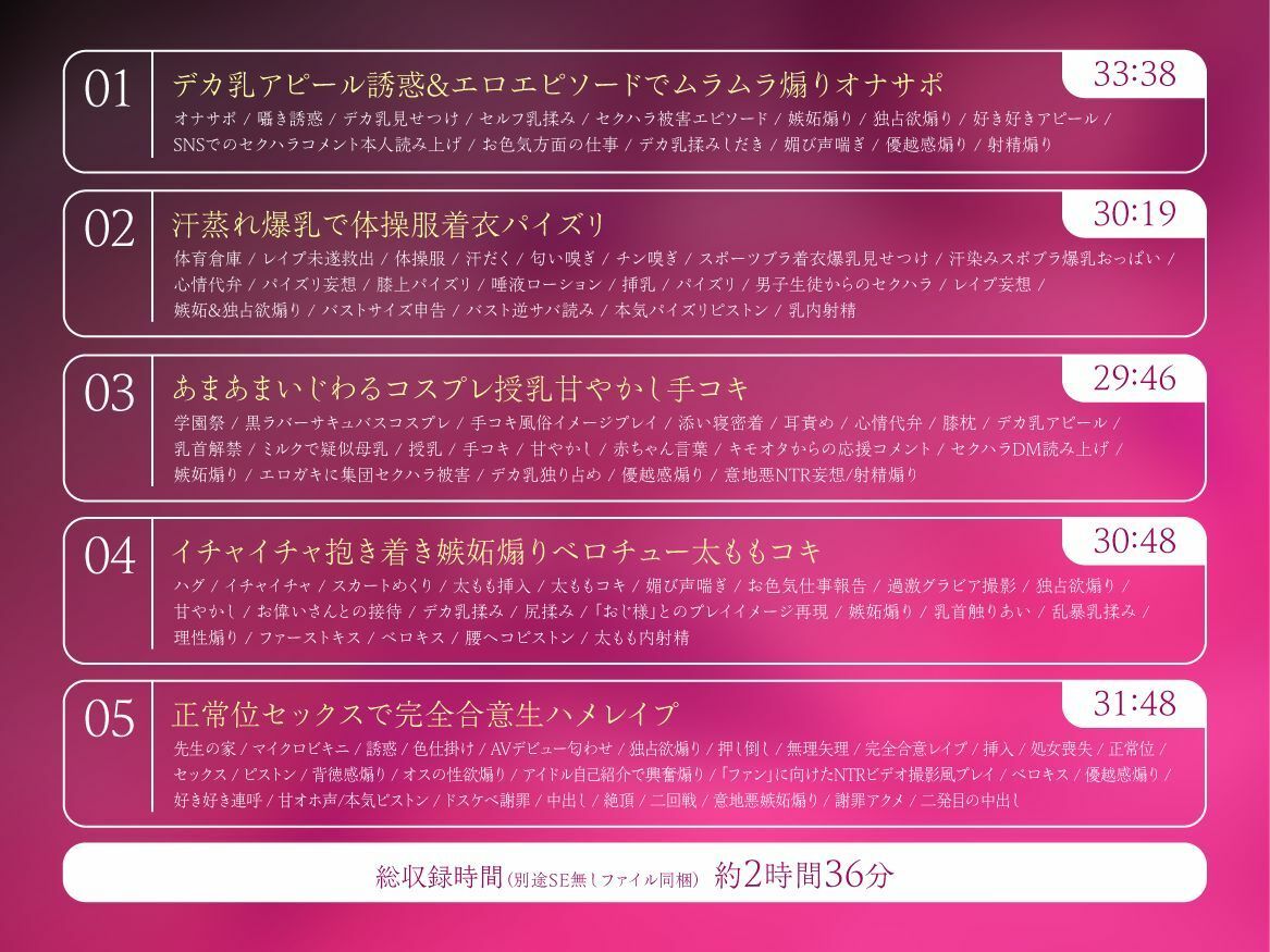 内気な低身長ムチムチJカップ爆乳教え子JKアイドルのあざとぉい媚び媚び甘とろボイスチンイラ淫語誘惑…♪セクハラ匂わせ♪嫉妬＆優越感煽り♪ サンプル3ページ目