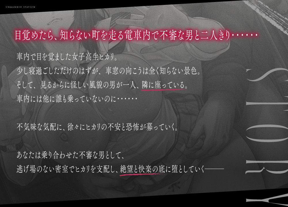 【無人駅ASMR】痴●×中出しレ●プ〜おとなしい巨乳少女を誰もいない電車内で凌●〜 サンプル2ページ目