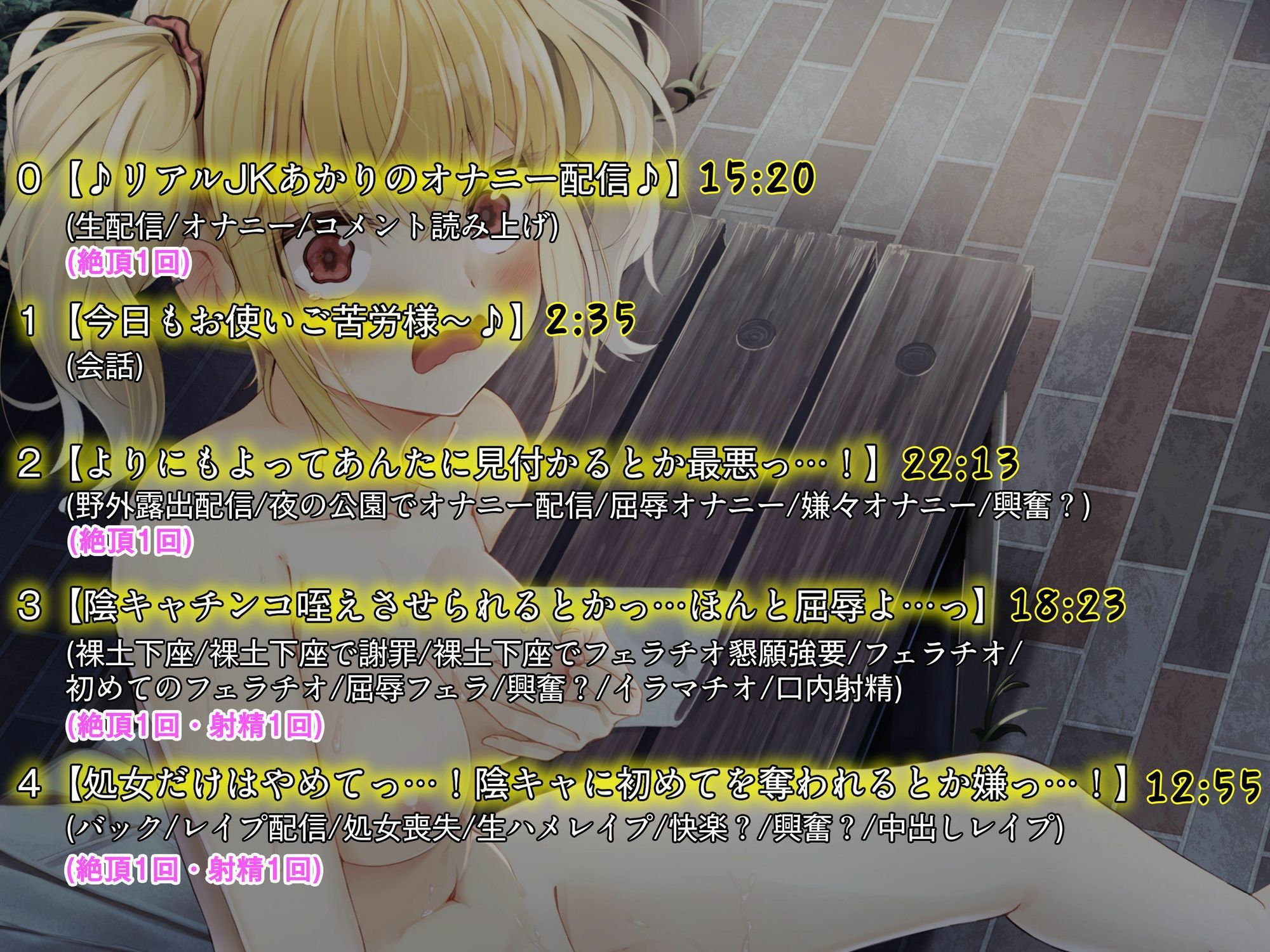 【KU100】いつもバカにしてくるクラスメイトのギャルが公園で露出オナニー配信していたので弱みを握って犯して復讐〜変態痴女のメス○キギャルはレ●プ配信で快楽絶頂〜 サンプル2ページ目