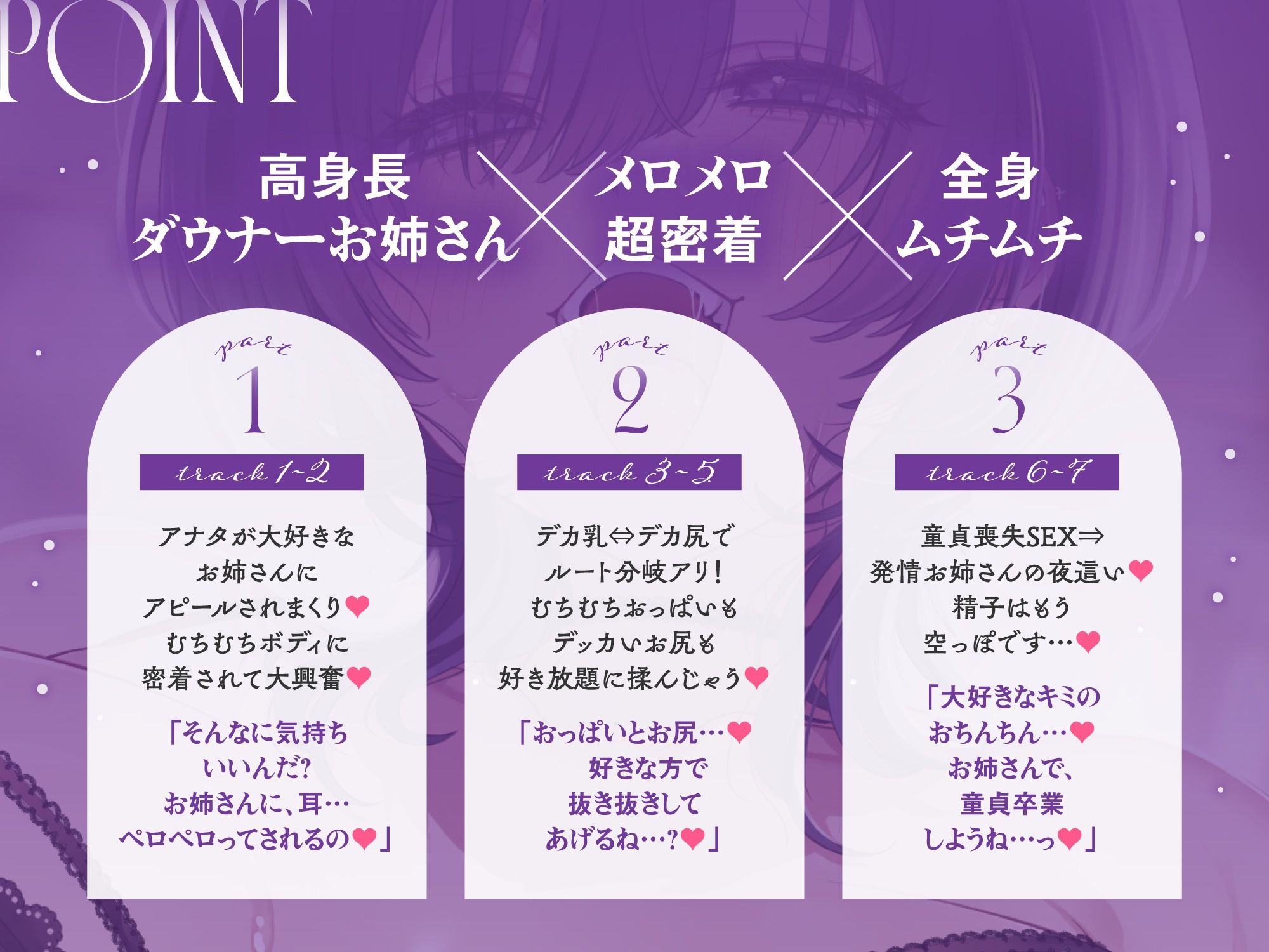 【超密着＆耳舐め求愛】お隣さんのむちむちダウナーお姉さんの溺愛が止まらない♪「デカ乳とデカ尻…どっちが好き？」性癖バレ×童貞喪失【ルート分岐有り】 サンプル3ページ目