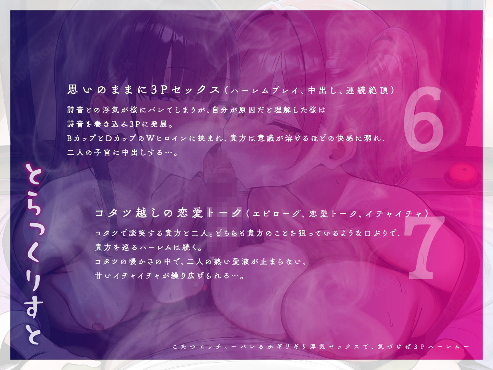 こたつエッチ。〜バレるかギリギリ浮気セックスで、気づけば3Pハーレム〜【KU100】 サンプル6ページ目