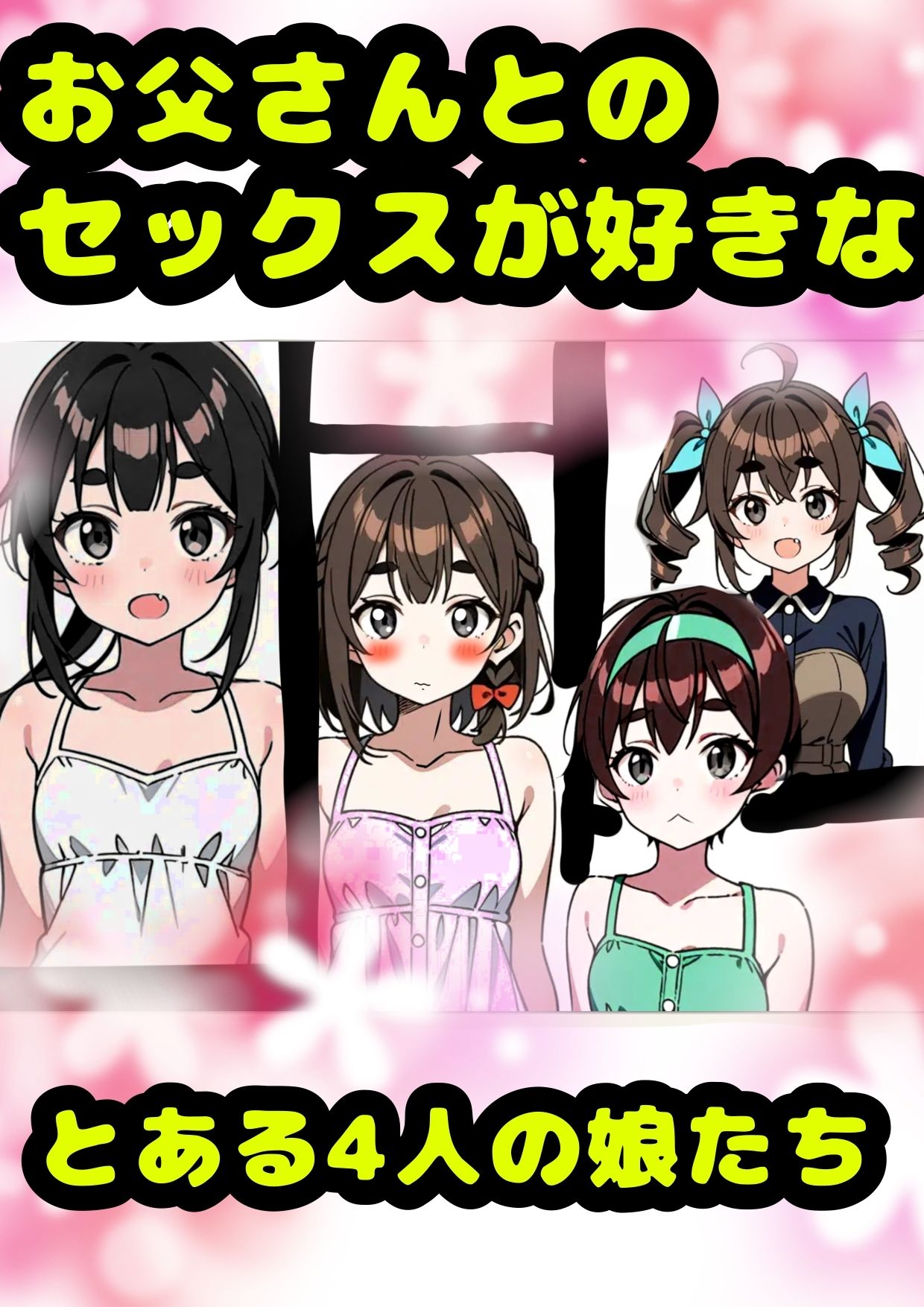 「お父さんとセックス大好き？（＾？＾）？」な、とある4人の女の子★アヘアヘ♪オホオホな（＊＾ω＾＊）近親相姦♪イボイボコンドームセックス♪親子で愛し合って元気↑ サンプル1ページ目
