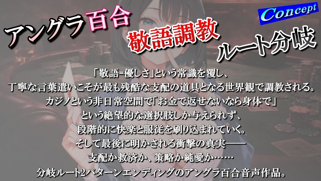 【アングラ百合×敬語調教】「闇カジノの借金は身体で」ディーラーの服従調教日誌〜永遠に私のものになるまで〜＜バイノーラル＞ サンプル1ページ目