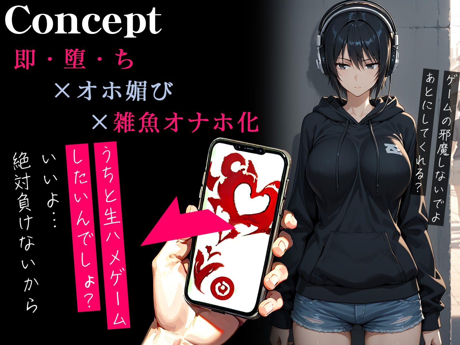 【オホ声】催●アプリでダウナーなゲーマーJKが即チン媚び〜生ハメゲームでおまんこレベリング〜 サンプル1ページ目