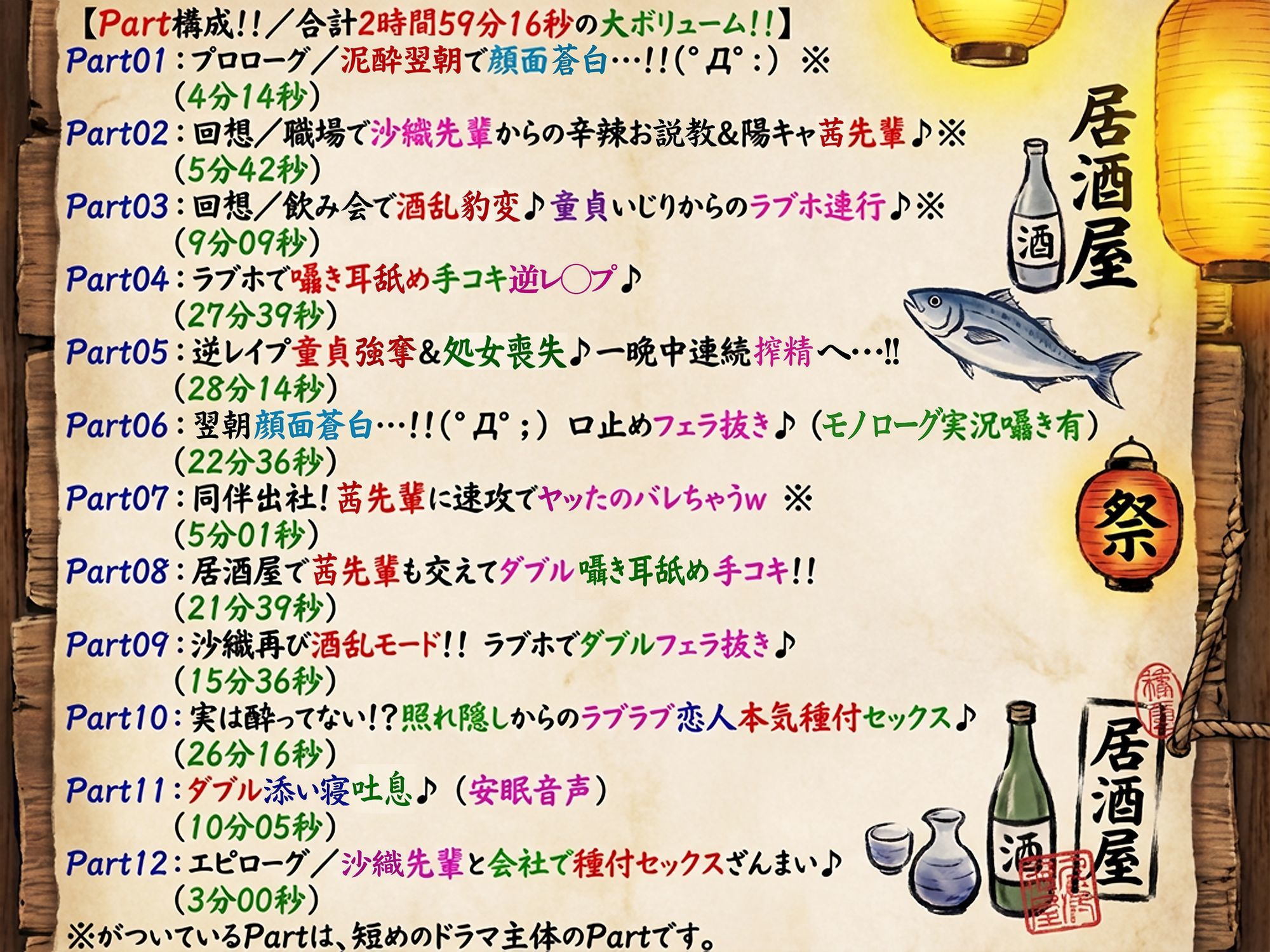 泥●暴走ワンナイトラブ♪翌朝顔面蒼白…！！（゜Д゜；） 普段カタブツなインテリメガネ先輩OLが酒乱ドスケベ豹変♪【酒乱⇔シラフのリバーシブル耳舐め満載！！】 サンプル2ページ目