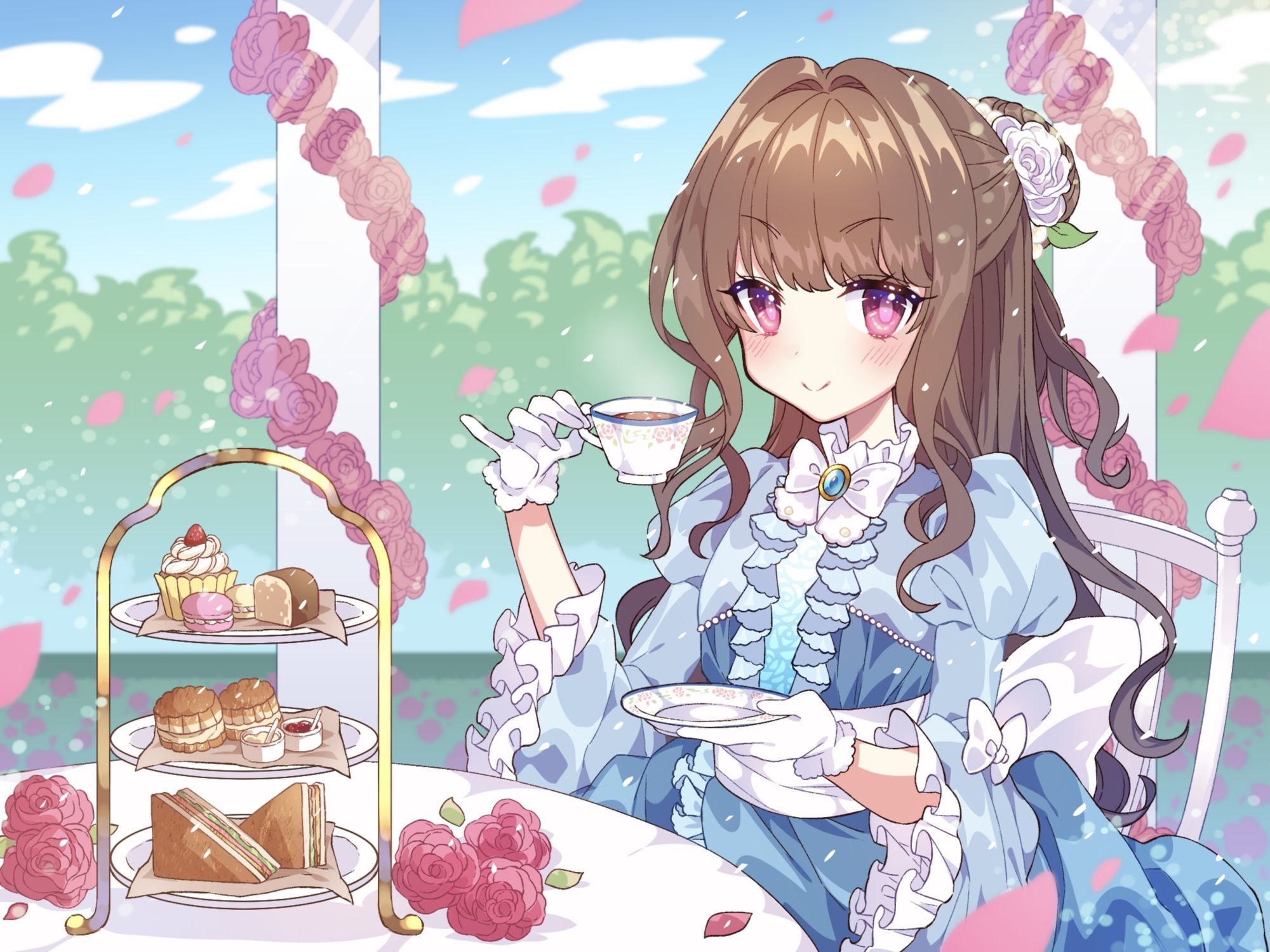 【おしがま/放尿】おしっこお漏らしお嬢様【オホ声】 サンプル2ページ目