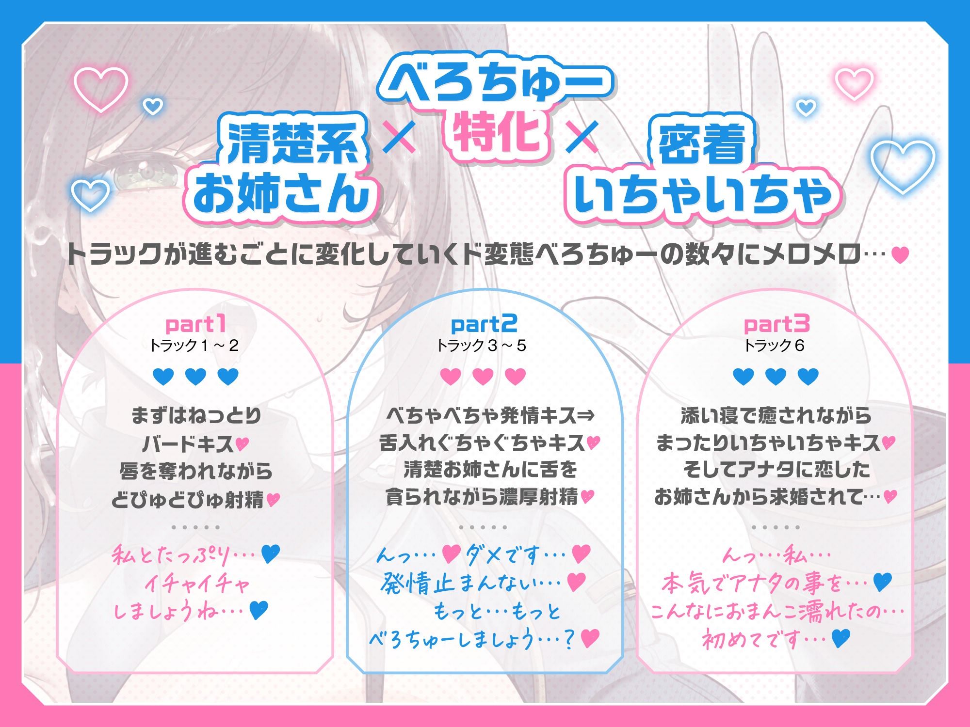 【甘媚びべろちゅ〜しまくり♪】 いちゃいちゃ密着キスで少子化対策！キス婚推進課〜ドスケベお姉さんポリスの甘媚び搾精指導「私とお口でセックスしましょうね…♪」 サンプル3ページ目