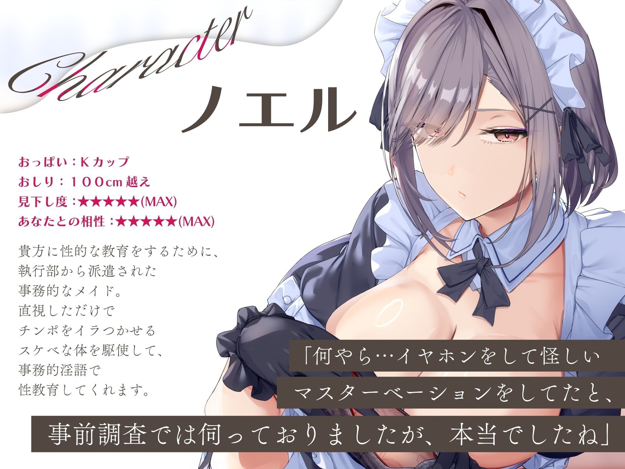 見下し淫語 事務的メイドのクソマゾ教育 性的な経験が少ないお坊ちゃまの性癖を拗らせてくる事務的Kカップメイドにたっぷり搾り取られる サンプル2ページ目