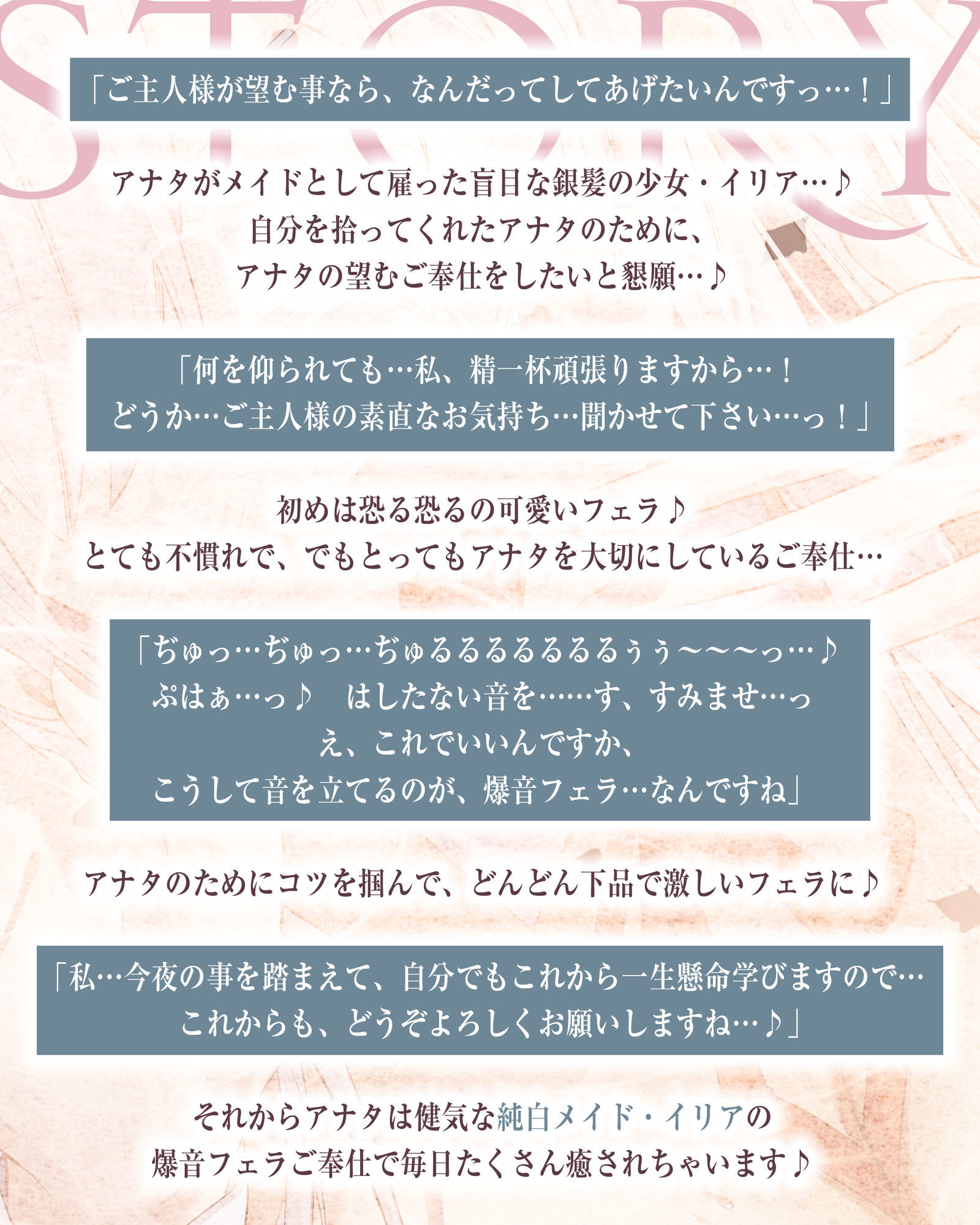 ★Live2D同梱★【フェラ特化】銀髪盲目メイドのお口ご奉仕  〜ご主人様のためにどんなに下品で激しいフェラでも頑張ります♪〜 サンプル3ページ目