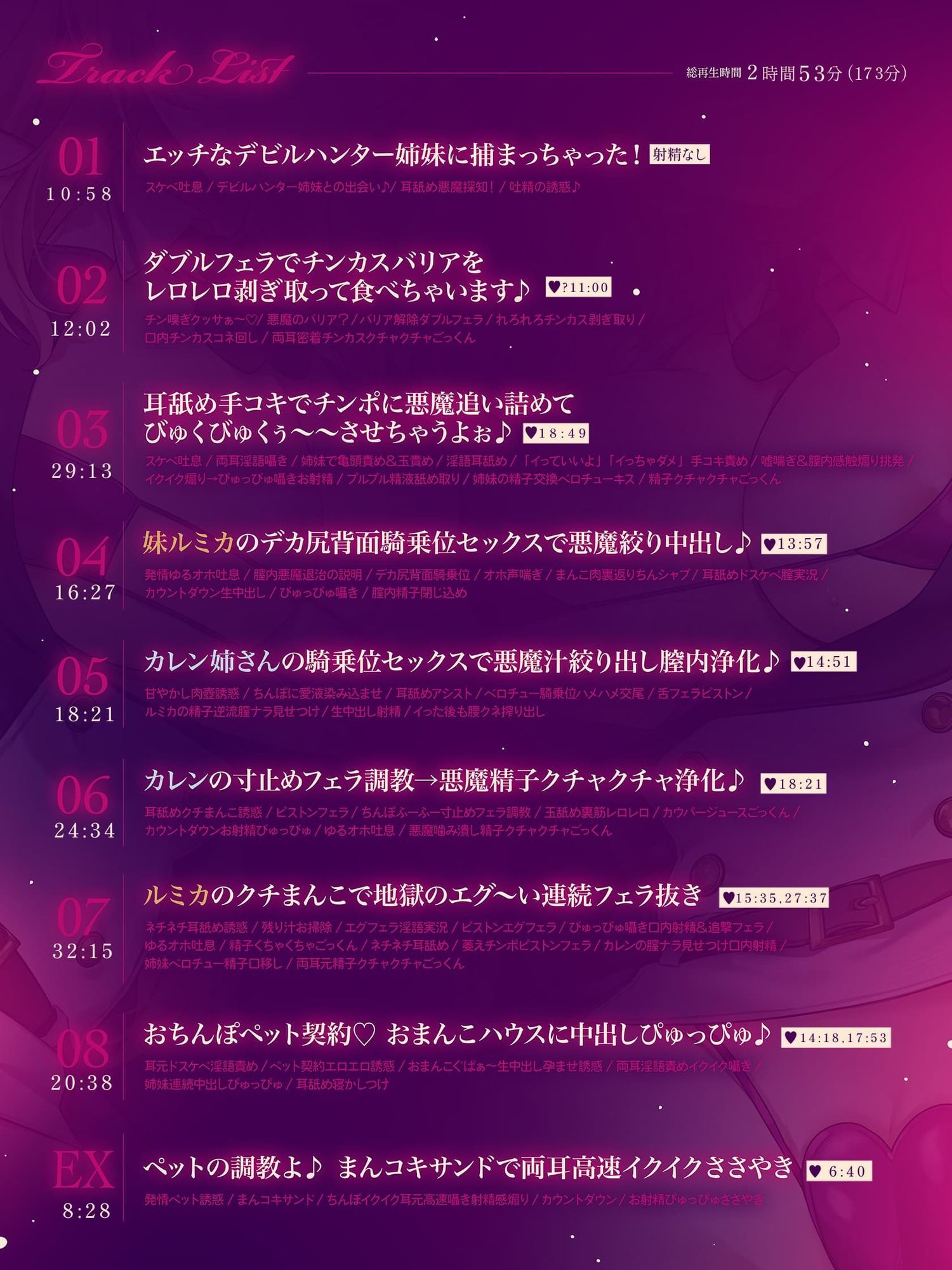 【約3時間ずっとダブルヒロイン♪】デビルハンターのド変態姉妹に拘束されて性欲の悪魔をびゅるびゅる抜かれちゃうお話♪【超濃厚＆高密度淫乱プレイ♪】 サンプル7ページ目