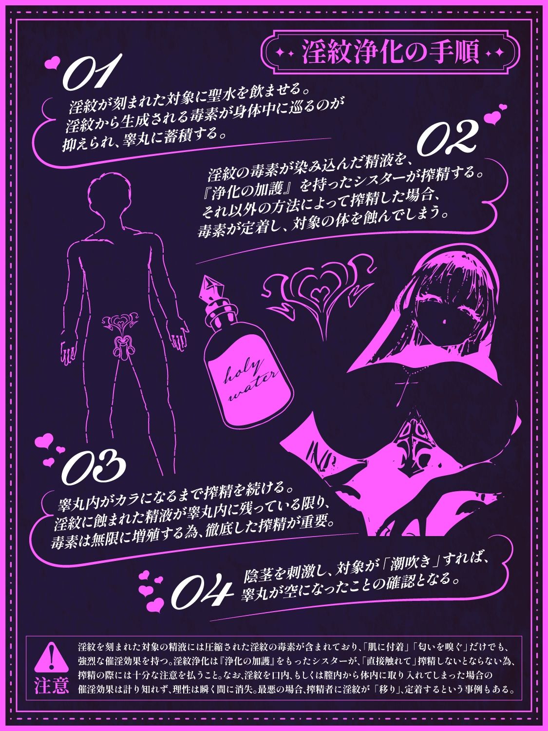 【逆レ●プ】【悪堕ち】淫紋に侵された勇者（アナタ）を救う為、聖女は貴方をレ●プする。 サンプル4ページ目