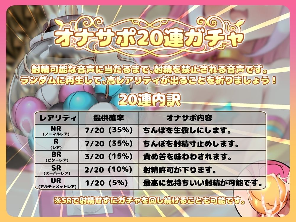 オナサポ20連ガチャ！2  メス〇キちゃんのおもちゃ  前作バージョンアップ音声付属 サンプル2ページ目
