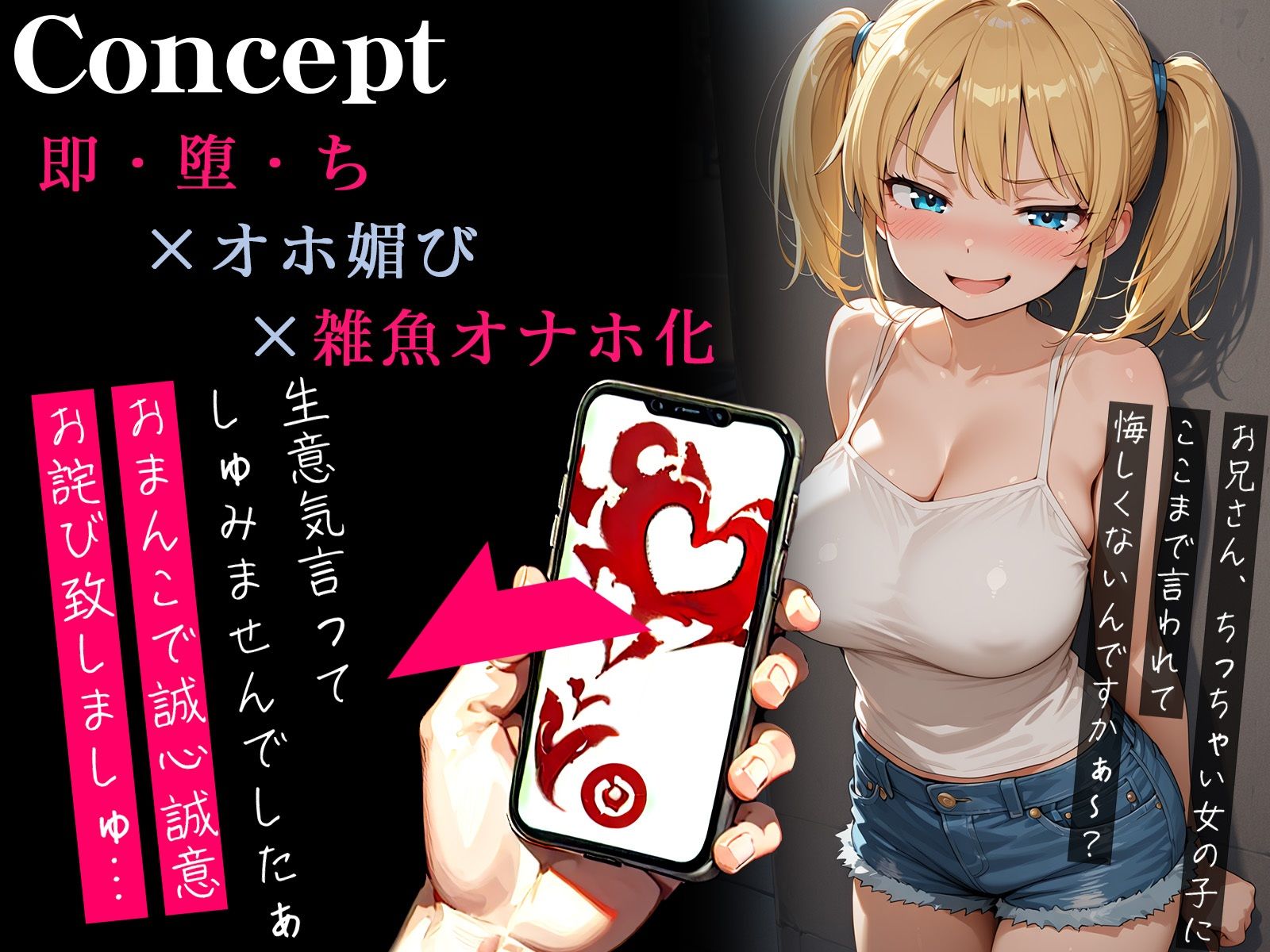【オホ声】催●アプリで生イキすぎメス○キが即チン媚び〜おまんこで謝罪させてんっほぉ声出しまくり〜 サンプル1ページ目