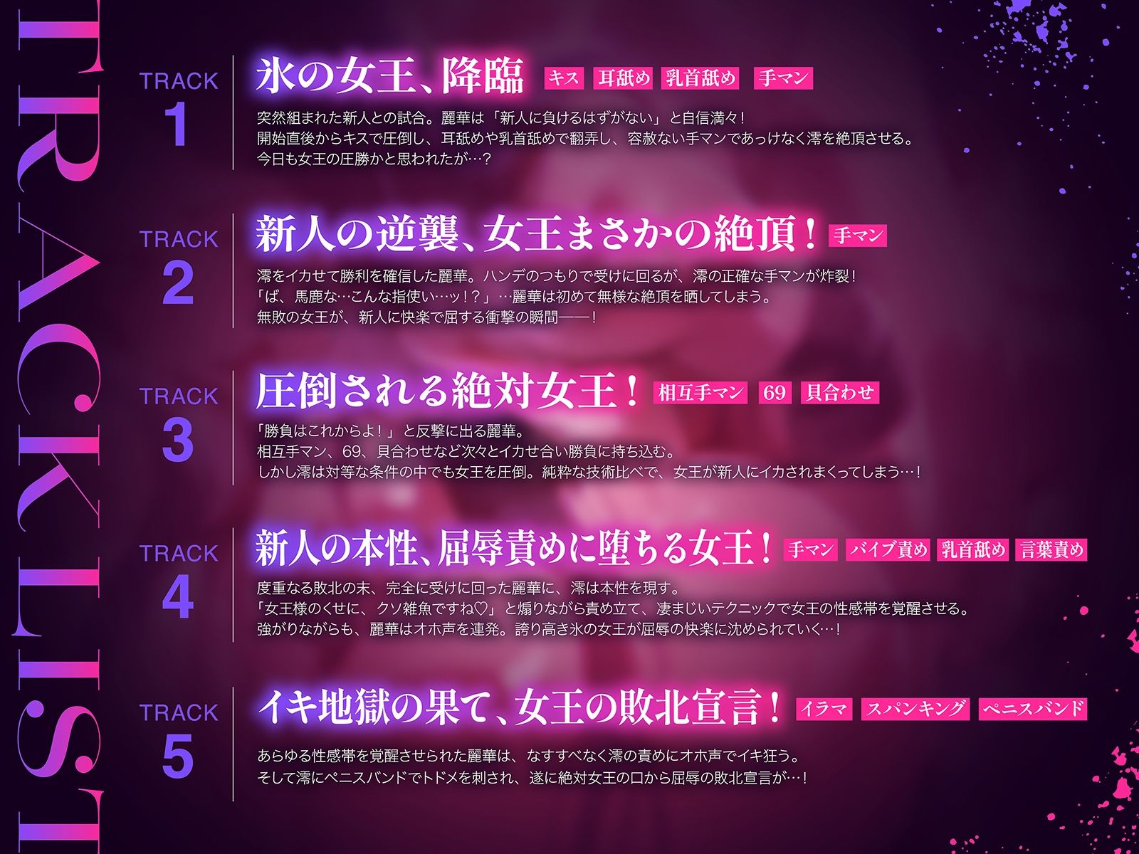 【地下・レズバトル】絶対女王vs謎の新人〜無敗の絶対女王が新人選手に圧倒されてイキ地獄！！〜【KU100】 サンプル5ページ目