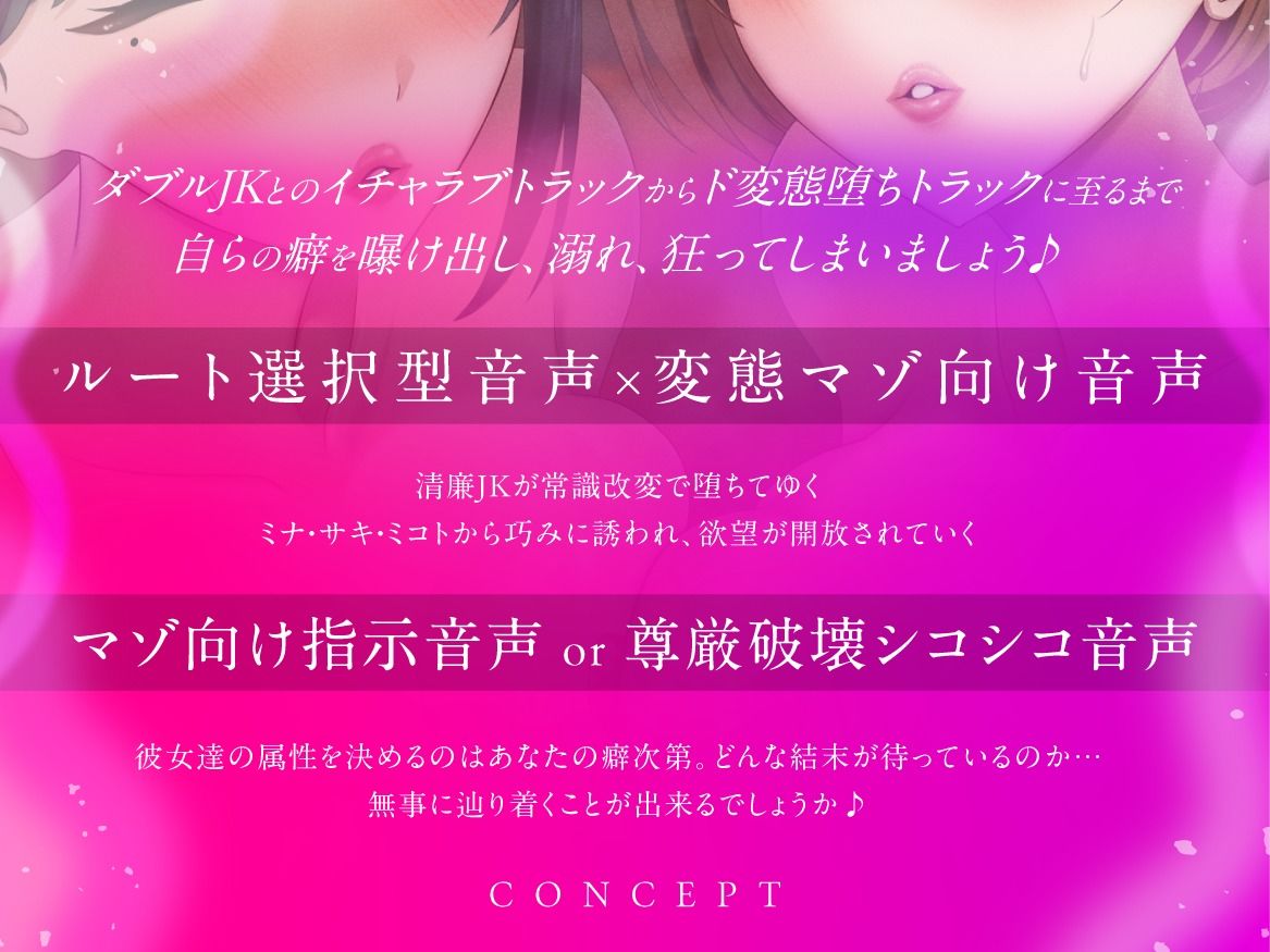 【結末選択型音声作品】WJK常識改変〜蜜月が堕ちる刻〜 サンプル1ページ目