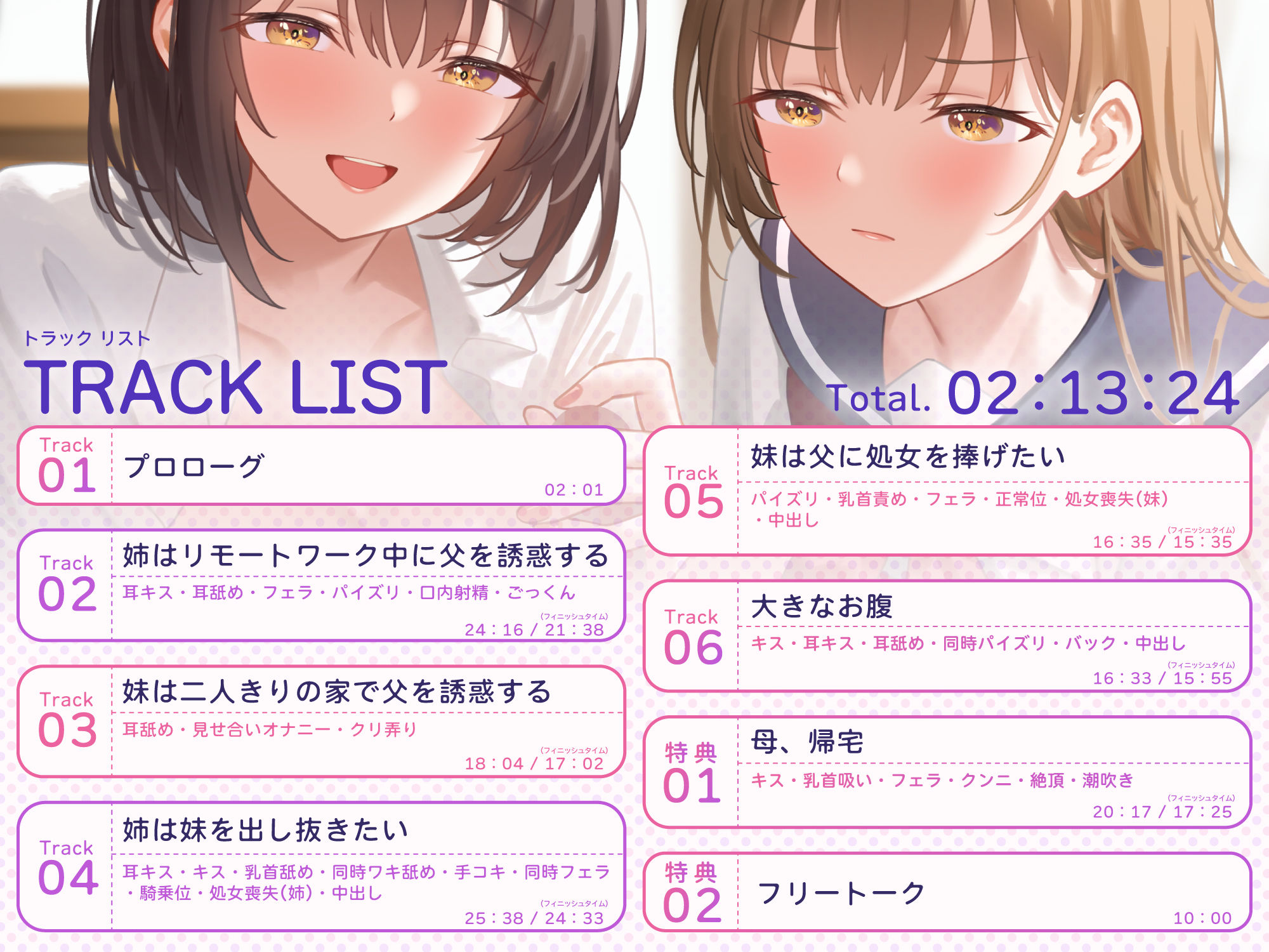 【男性受け】爆乳姉妹はパパの特濃精子で孕まされたい〜義理の娘たちによる背徳逆NTR〜【KU100バイノーラル/2時間】 サンプル4ページ目