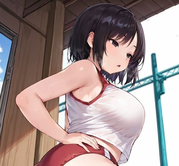 【女性優位】黒髪巨乳で無表情の陸上部を毎日オナホ扱いして搾り取ってもらう汗だく本気セックス サンプル1ページ目