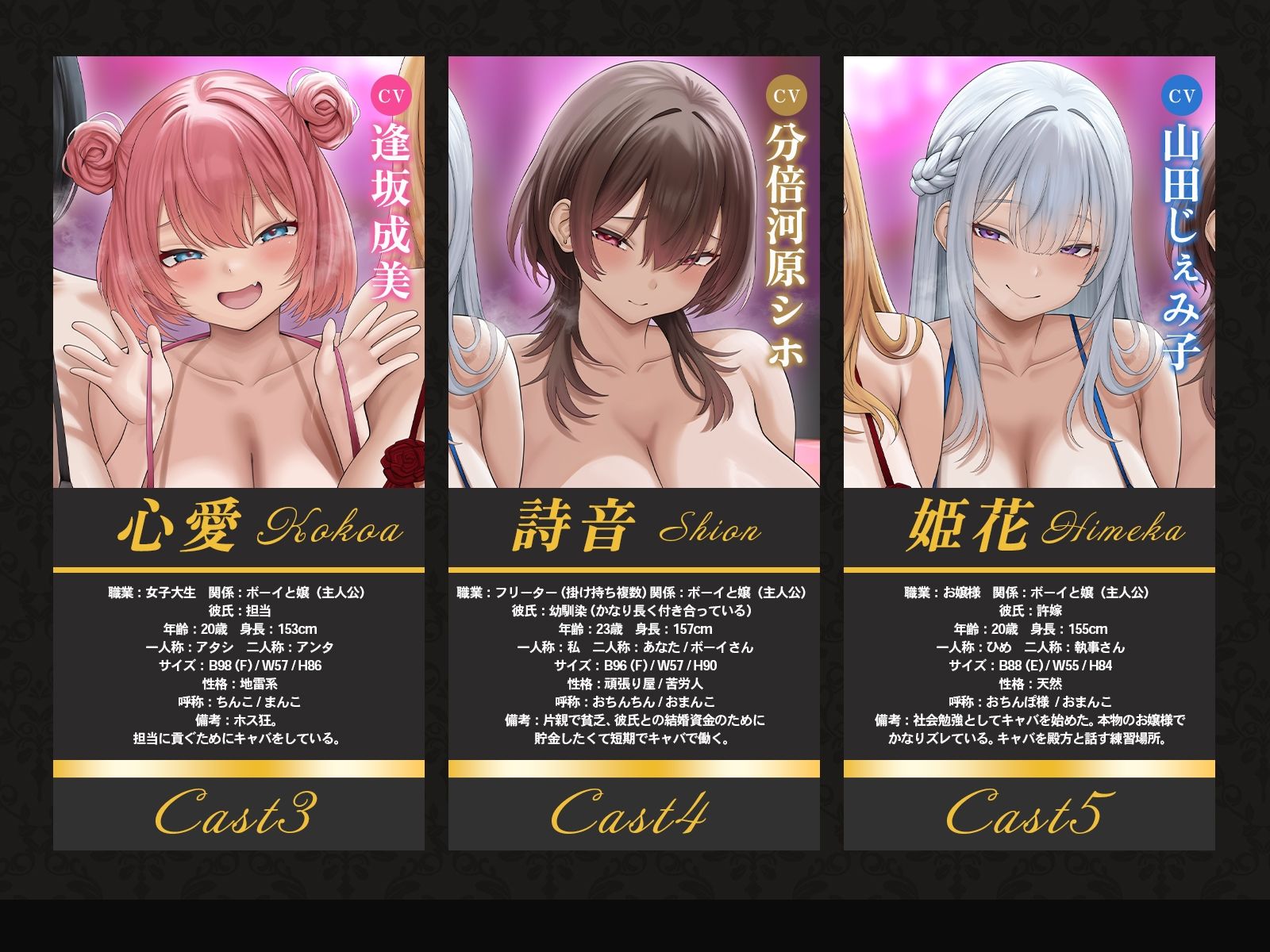 【4時間半x5人】ハーレム♪キャバ〜ボーイなのに彼氏持ちキャバ嬢5人の性処理係に任命された件〜 サンプル6ページ目