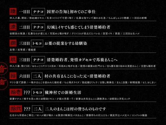 【初夜権×共有まんこ】因習NTR〜清楚許婚ハメ媚びオホ堕ち×淫乱幼馴染むっつり濡れまんこ〜 サンプル6ページ目