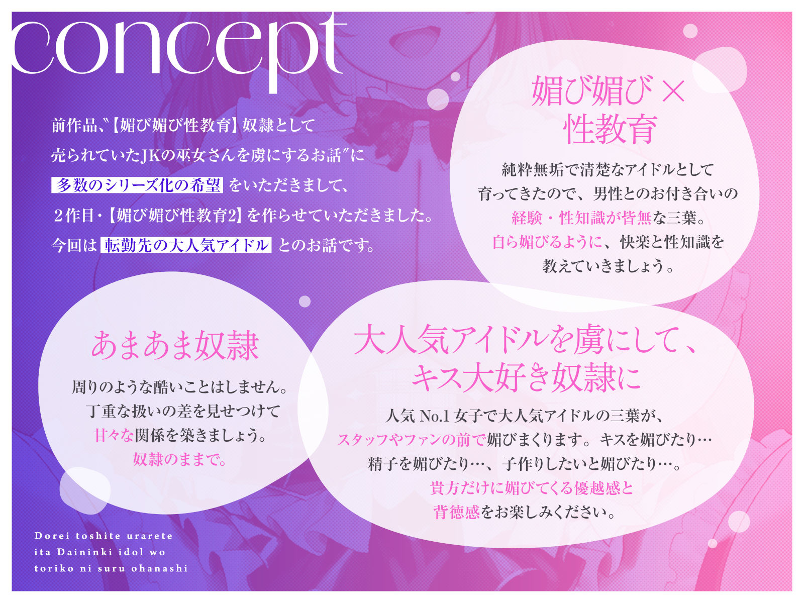 【媚び媚び性教育2】奴●として売られていた大人気アイドルを虜にするお話【キス大好き奴●】 サンプル3ページ目