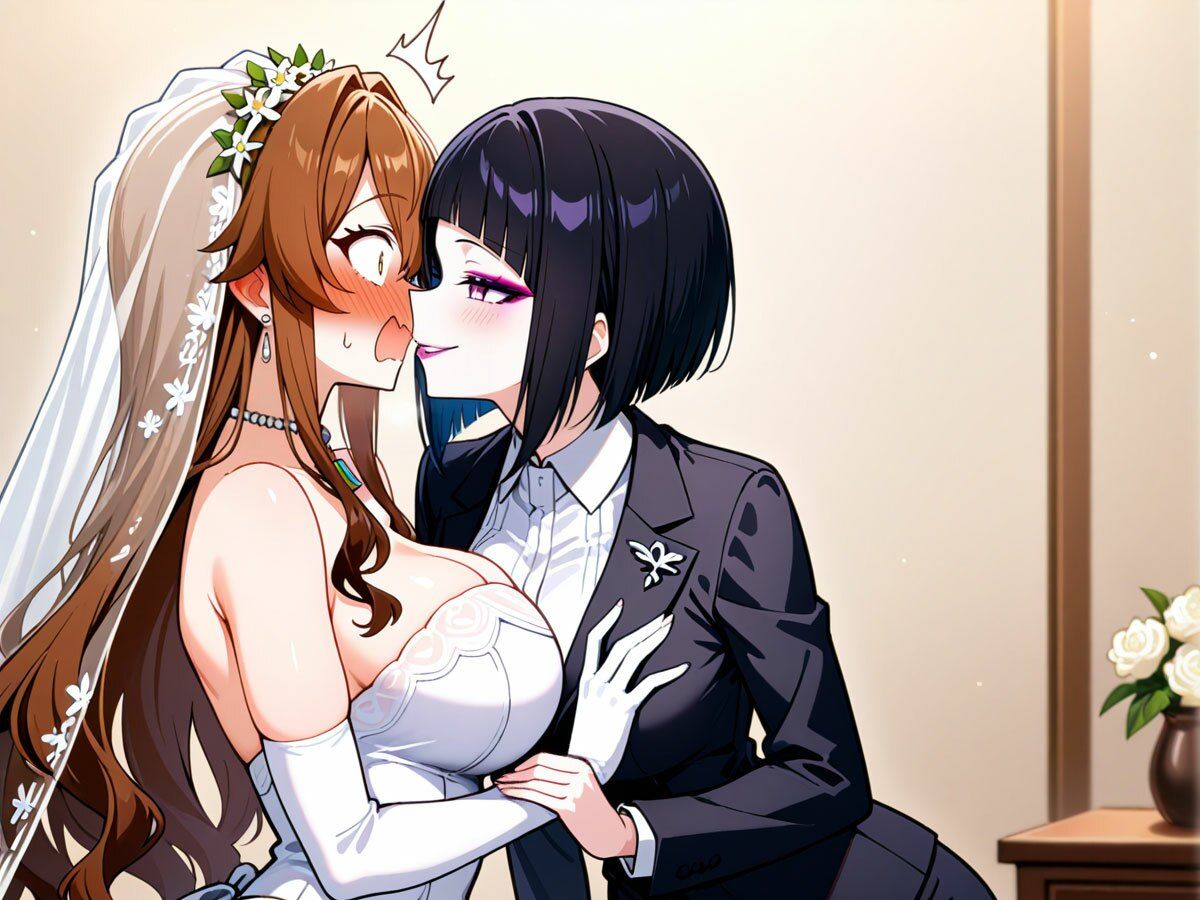 【NTR 百合】純白の花嫁を美人ウェディングプランナーに寝取られた…「本当の女の喜びを教えてあげる（はーと）」 サンプル5ページ目