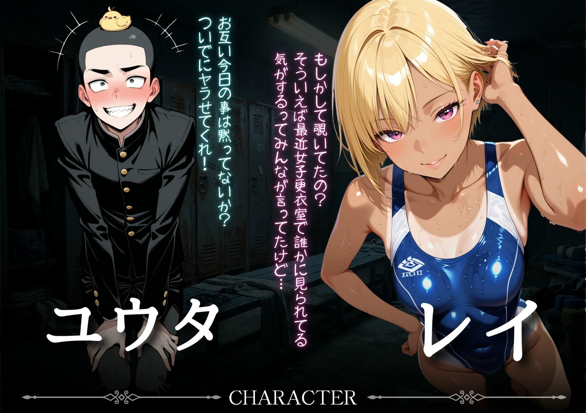 【陵●撮影】水泳部エースのギャルのオナニーを録画して無理矢理セックスをする（漫画77P＋イラスト＋エロシーン動画付） サンプル1ページ目