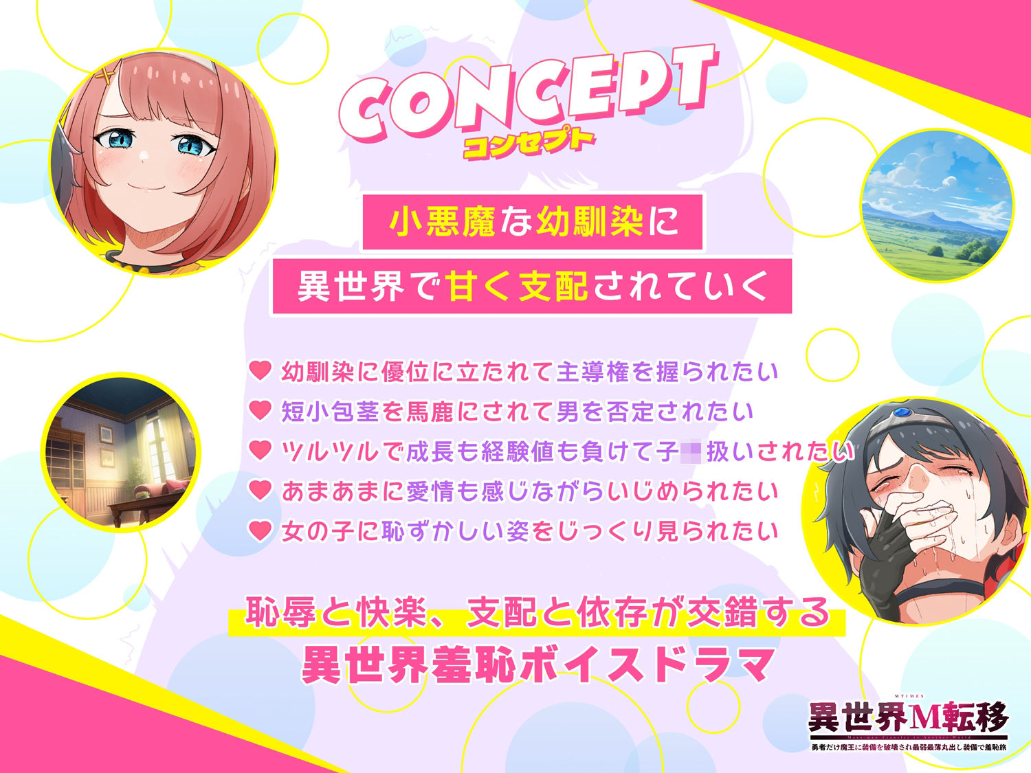 【異世界M転移】ボイスドラマ 〜甘サド幼馴染の（短小・包茎・無毛・失禁）羞恥責め〜 サンプル2ページ目