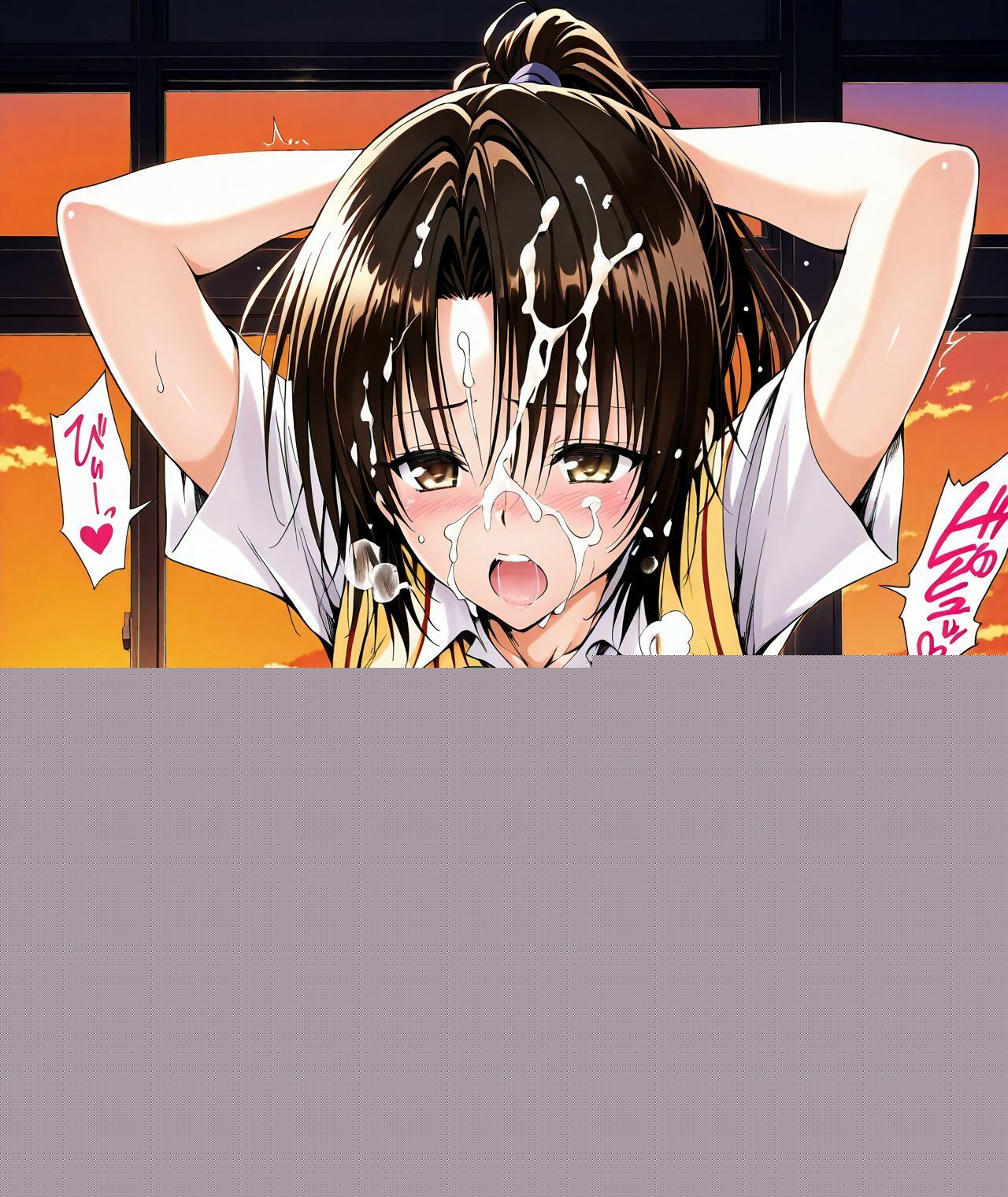 【CG集TLHR1対応】【アクシデン To LOVE】黒髪ポニテロングクーデレ先輩（実はドスケベ）女学生八条凛子ちゃんと放課後の教室でラブラブ学生服エッチで中だし大量射精 サンプル9ページ目
