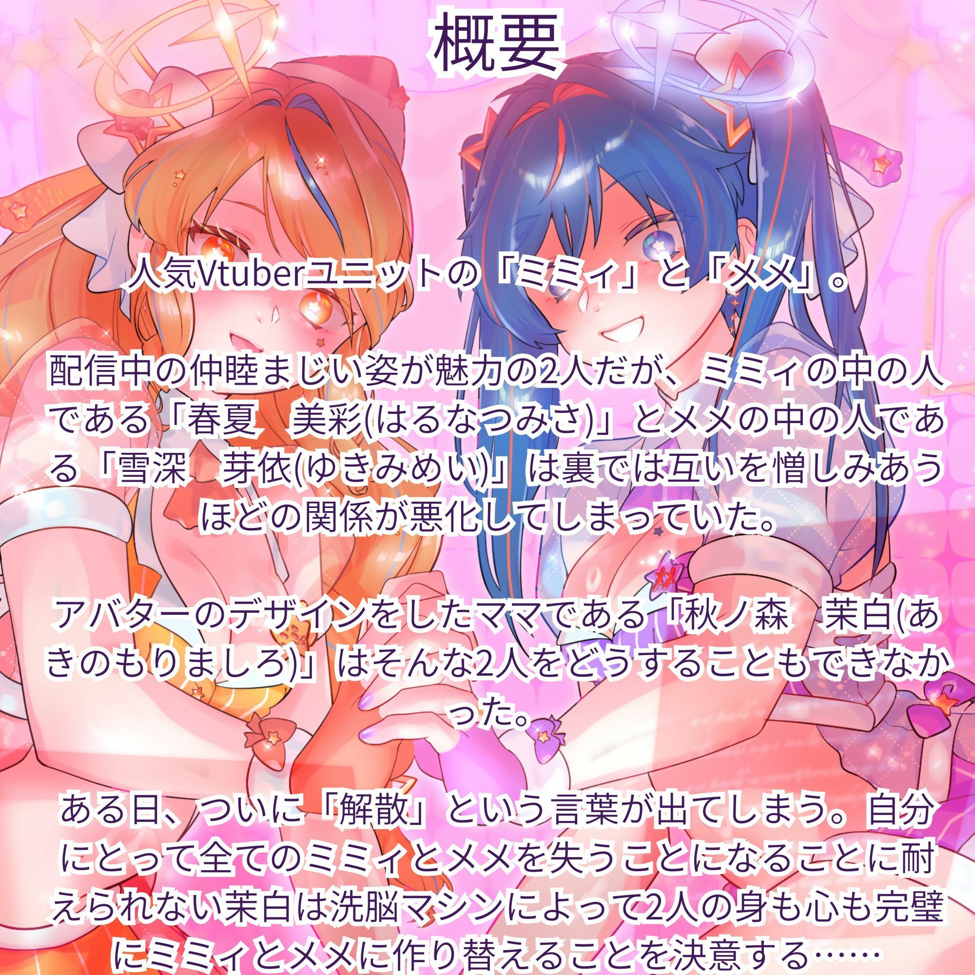 【機械洗脳】あなたたちは私の理想のVtuber 〜不仲の二人が機械で人格上書きされて完璧な百合ユニットへと変わる〜【KU100】 サンプル1ページ目