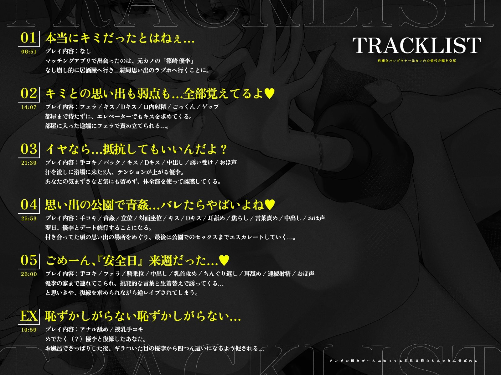 【心情代弁/差分イラスト】性癖全バレダウナー元カノの心情代弁囁き交尾〜チンポの弱点ぜーんぶ知ってる相性抜群むちエロ女に弄ばれる〜【KU100】 サンプル4ページ目