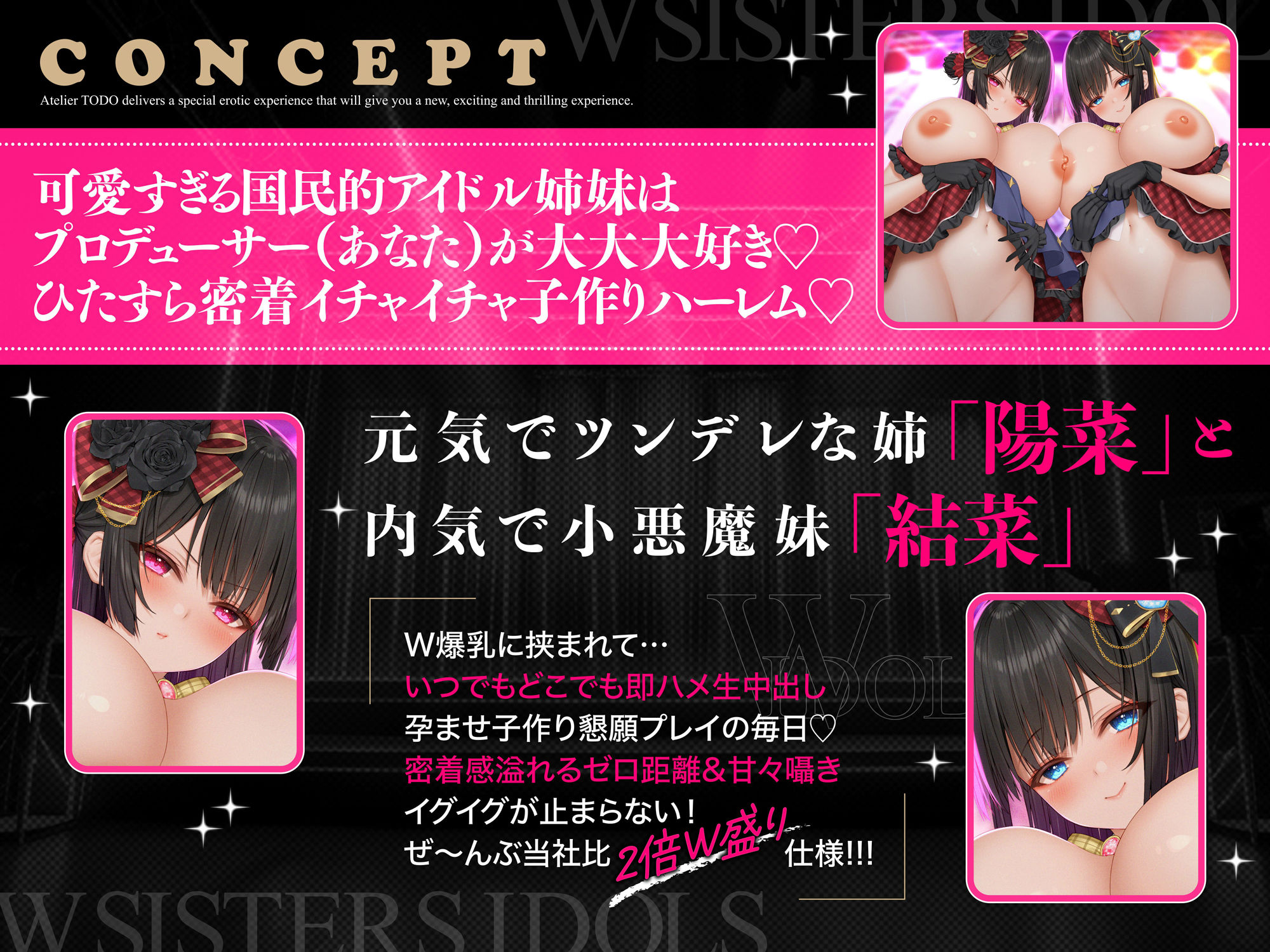 国民的双子Wアイドル姉妹排卵日孕ませ懇願！イクイク子作り性交ASMR 碧棺らむだ・成町茎【KU100】 サンプル4ページ目