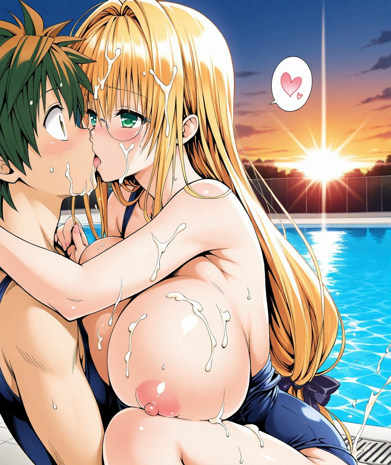【アクシデンTo LOVE】【CG集TLT1対応】【スク水】金髪巨乳ドジっ子天然美人教師ティア先生と学校のプールでスク水ラブラブあまあまエッチ サンプル1ページ目