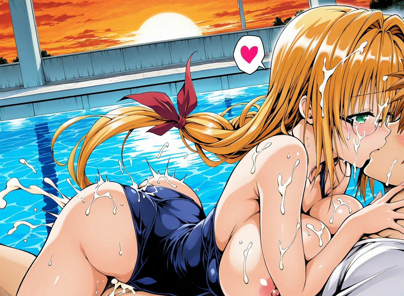 【アクシデンTo LOVE】【CG集TLT1対応】【スク水】金髪巨乳ドジっ子天然美人教師ティア先生と学校のプールでスク水ラブラブあまあまエッチ サンプル6ページ目