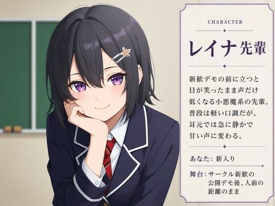 【ゼロ距離×公開調教】新歓デモの小悪魔先輩に、人前で追い詰められてます サンプル1ページ目