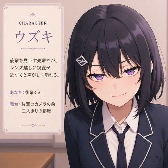 【見下し先輩×感度シンクロ】ウズキ先輩は後輩くんのレンズで堕とされる サンプル1ページ目