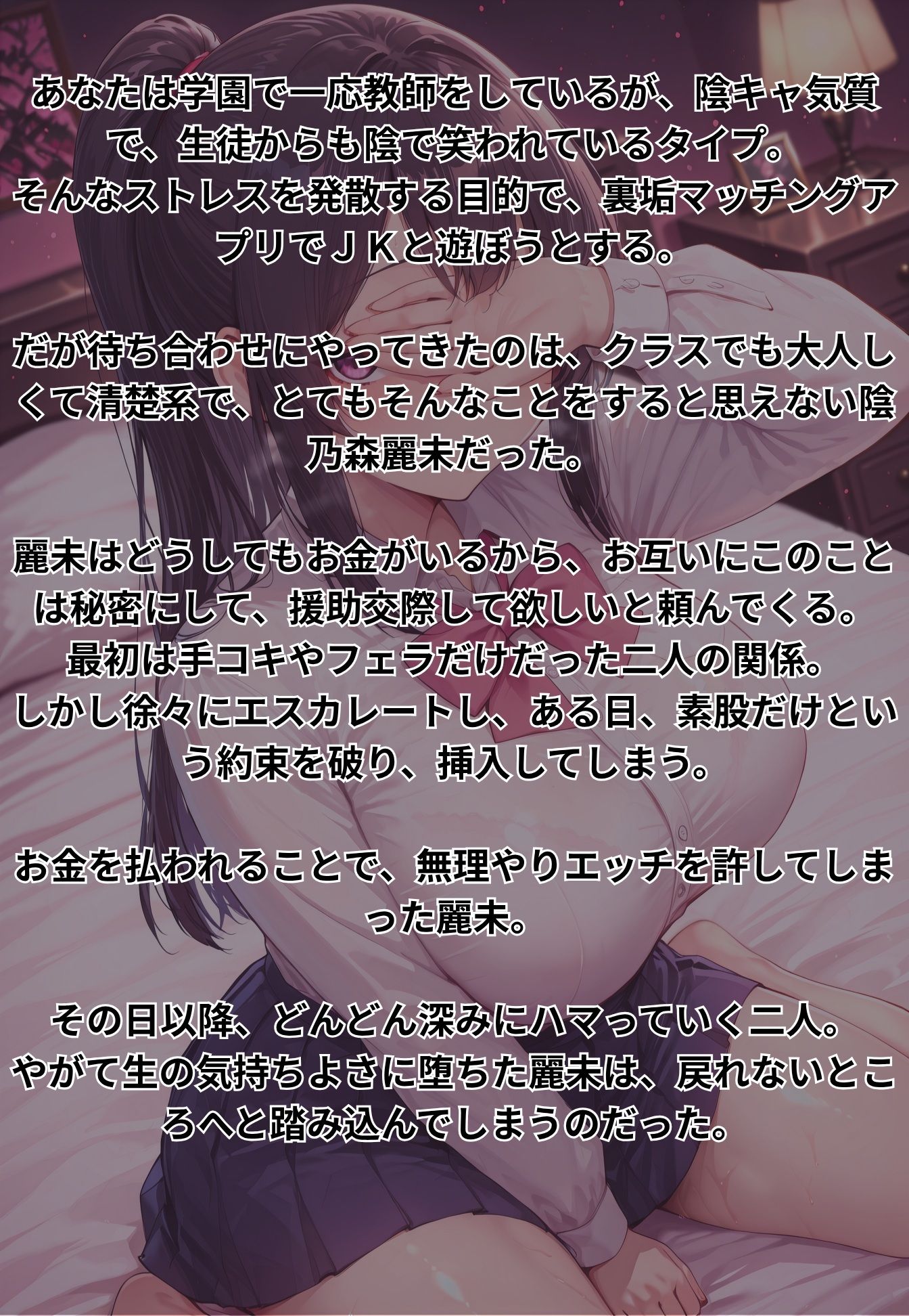 【密会×実録】都内某所。有名進学校に通う清楚系素人JKが裏垢使って教師と秘密の援○交際日記。 サンプル9ページ目