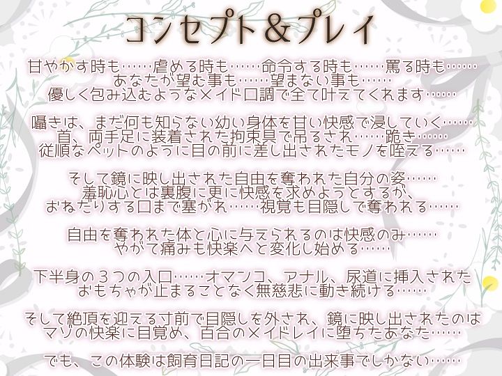 【TS百合】百合メイドレイの拘束飼育日記【主観視点ボイスあり・なし選択可能】【KU100】 サンプル3ページ目