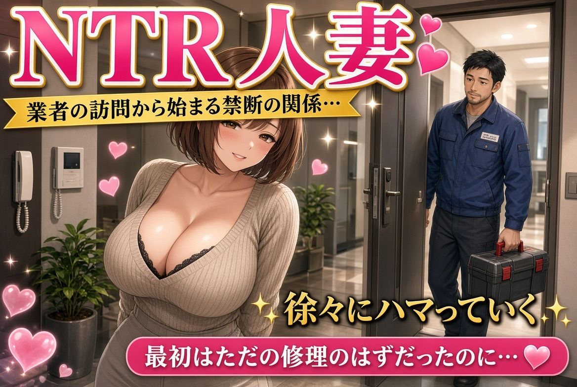 【人妻NTR】玄関で業者に犯●れて、他人棒の虜になった私 サンプル1ページ目