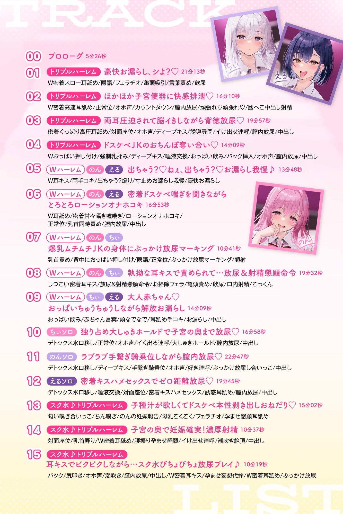 【4時間越え！脳イきトリプルハーレム】膣内放尿パラダイス♪ネットで噂の裏風俗「デトックスピンクサロン」【大量の水分を摂取した後に聴いて欲しい】 サンプル4ページ目