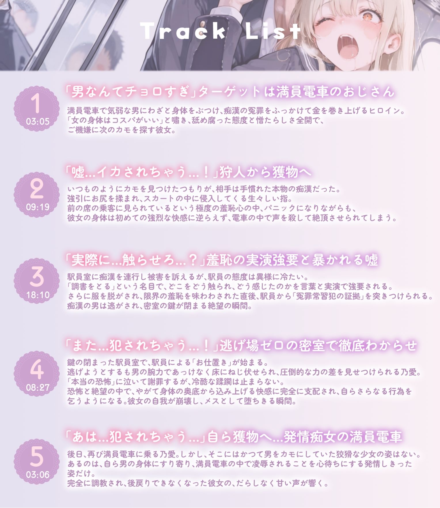 痴●冤罪で舐め腐っていた生意気J〇が、本物の痴●＆駅員にワカラサれるまで サンプル2ページ目