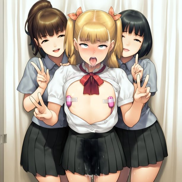 『男の娘が同級生女子二人からフラット貞操帯で残酷射精禁止される話』【ボイス版】 サンプル4ページ目
