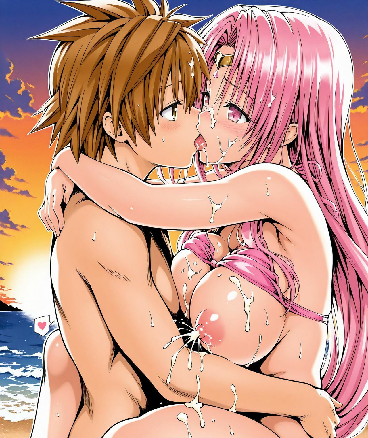 【アクシデン  To LOVE】【ビーチ、ピンク水着】ドスケベ彼女のママセフィリアママとプライベートビーチでばぶばぶあまあま甘やかしNTRセックス ラブラブ中だし孕ませ射精【ボイス作品TLS7】 サンプル10ページ目