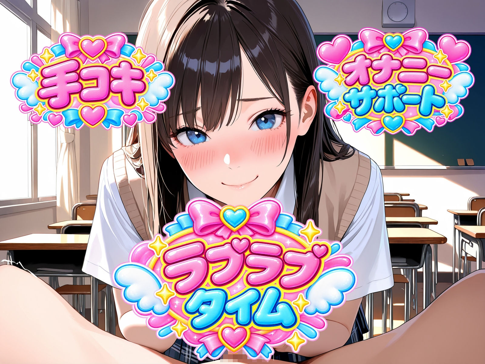 【オナサポ】あまあま手コキ3シチュ（はーと）後輩マネが部活先輩に憧れ甘々手コキ/ラブラブ彼女の彼氏手コキ射精管理★教え子が先生に憧れて禁断手コキ サンプル1ページ目